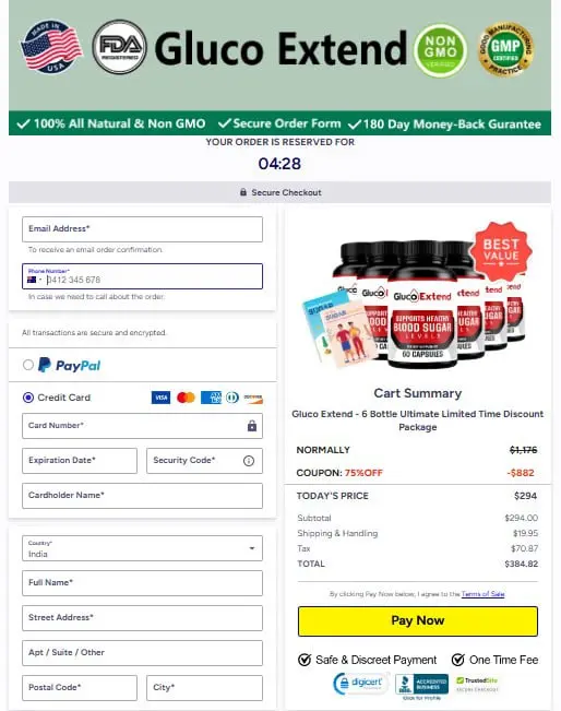 Gluco Extend Checkout